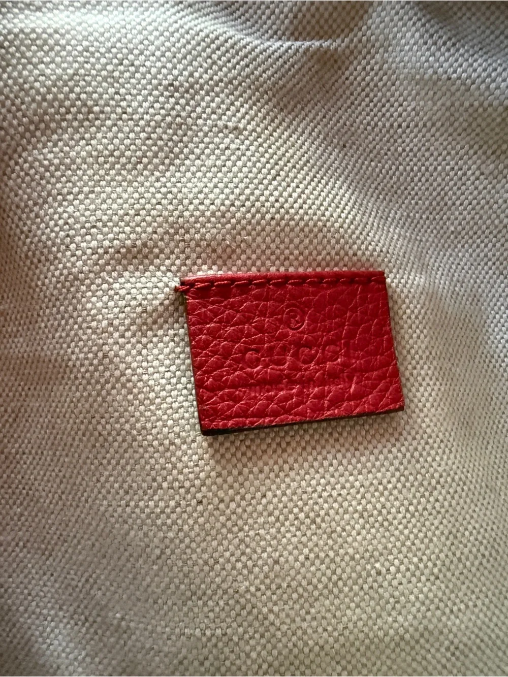 Gucci Red Leather Belt Bag with Green and Gold Logo